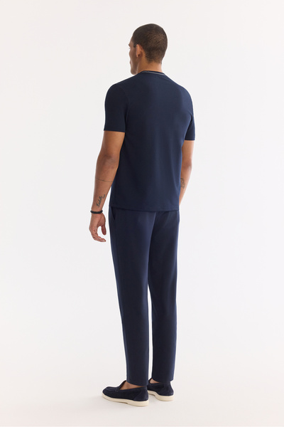 Avva Erkek Lacivert Bisiklet Yaka Kolay Ütülenen Regular Fit T-Shirt A61Y1034