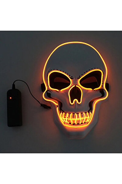 Choice7 Orange Halloween Horror Skull Mask LED Cold Light Mask LED Halloween ...