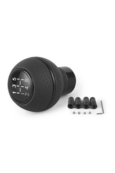 Choice black 5 Speed Universal Leather＆Aluminium Car Gear Shift Knob For M8 M...