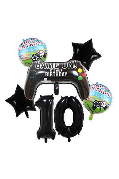 Choice Other set 10 Gamepad Balloons Game On with Black Digit Number Balloon ...