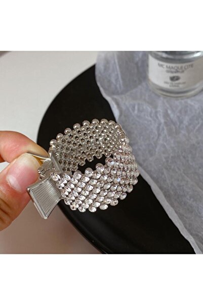Choice Silver Fashion Pearl Rhinestone Metal Hair Clip Women Girls Mini High ...