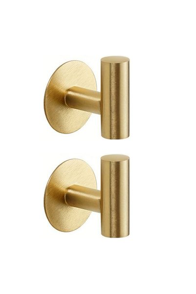 Choice gold-2pcs stainless steel bathroom self-adhesive hook clothes hats bag...