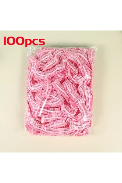 choice2 Pink Women's Disposable Shower Cap, Plastic Waterproof Head Cover, Pi...