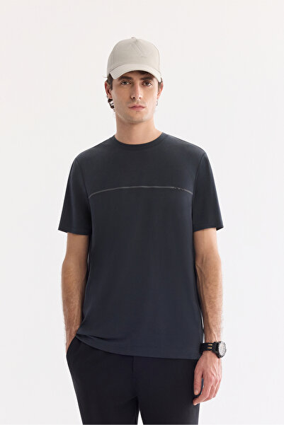 Avva Erkek Antrasit Bisiklet Yaka Baskılı Soft Touch Regular Fit T-Shirt A61Y...