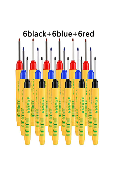 Choice 18pcs mixed 6pcs/set 33mm Red/Blue/Black Long Head Marking Pen Woodwor...