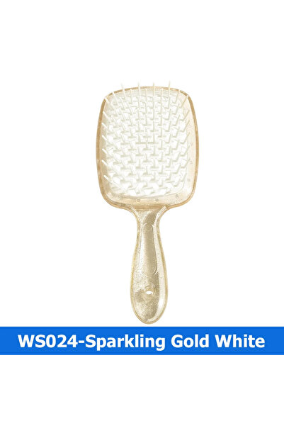 Choice Shiny Gold White 1 PCS Fluffy Air Cushion Scalp Massage Hair Brush Wid...