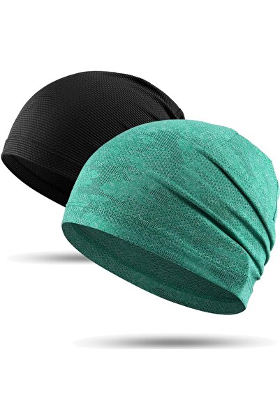 Choice Black-Green 2PCS Quick-drying Running Caps Summer Breathable Cool Spor...