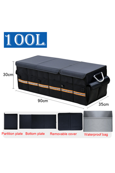 Choice1 Black-100L 100L 66L Car Trunk Organizer Foldable Heavy Duty Durable S...