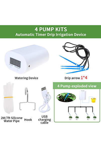 Choice3 4 pump kit Automatic Plant Flower Watering Pump Home Sprinkler Drip I...