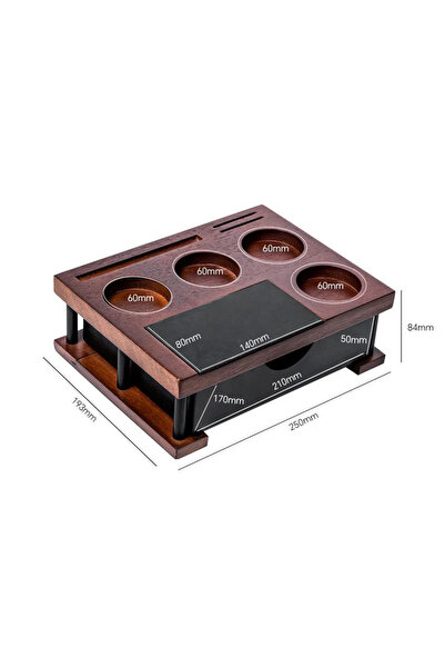 Choice Double Layer 51-58mm Coffee Tamper Station Stand with Knock Box Wooden...