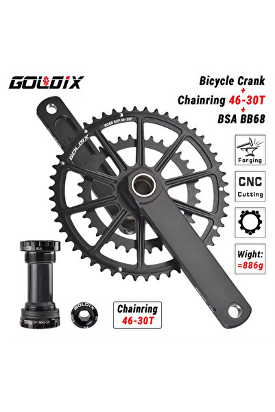 Choice ذراع تدوير 165 مم BB68 46-30T GOLDIX 50-34T/52-36T/53-39T دراجة طريق خ...