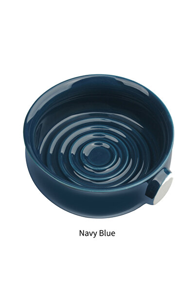 Choice Navy Blue Ceramic Shaving Lather Bowl Thread Bottom Wide Mouth Man Wet...