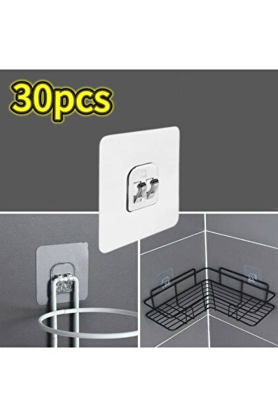 choice2 30pcs Single and Double Hook Self Adhesive Wall Hooks Transparent Tra...