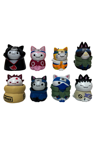 BANDAI 8Pcs Set Anime Naruto Figure Toys Cute mini Kakashi Uchiha Itachi Gaar...