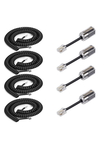 Choice 4Cord 4Detangler RJ9 4P4C Telephone Cord Detangler, 8Ft Telephone Hand...