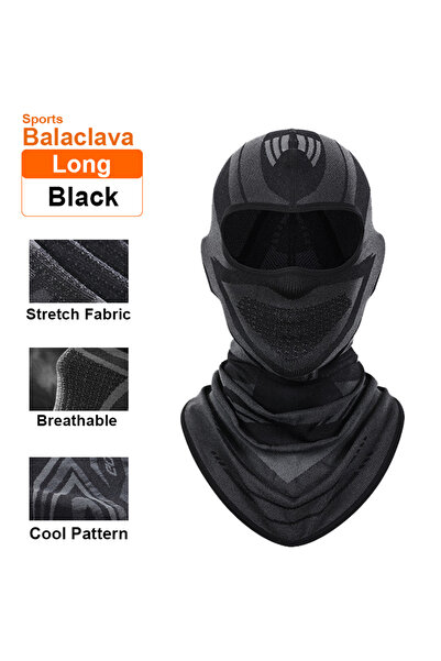 Choice3 Long-Black Thermal Motorcycle Riding Face Mask Balaclava Head Cover S...