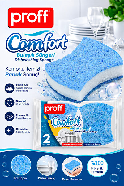 Proff Comfort Süngeri 2 Adet Bol Köpüren Mutfak Süngeri