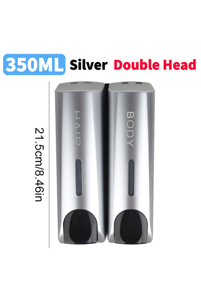 Choice Silver 2 Head 350ML Shower Bath Shampoo Dispenser Waterproof Shower Ge...