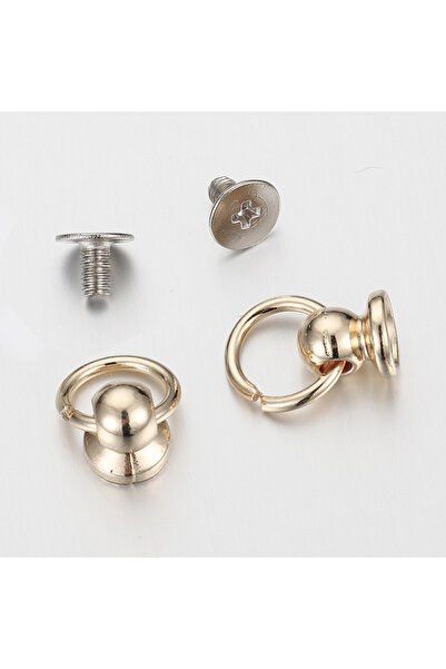 Choice 8mm single ring Light gold 20set Metal Ball Post with O Ring Studs Riv...