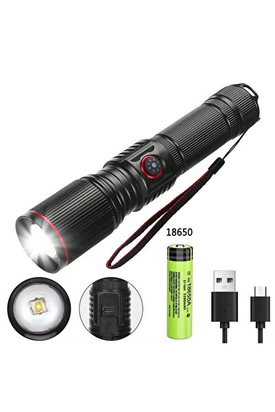 Heinast مصباح يدوي LED قوي يعمل ببطارية 18650 جديدة، متوافق مع بطاريات 18650 ...