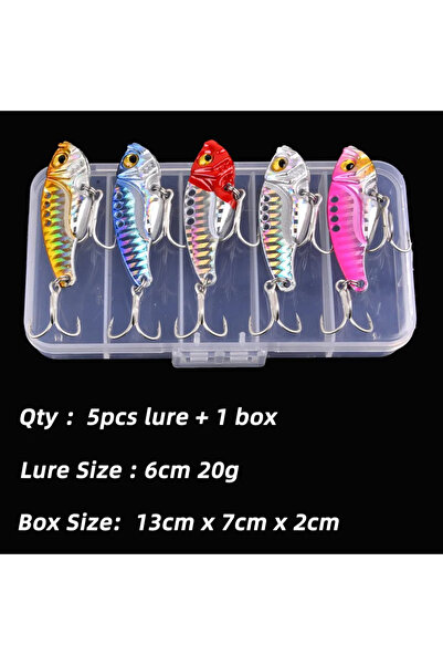 Choice1 i Aorace 5pcs/box Metal VIB 3/7/10/15/20g Fishing Lure Vibration Spoo...