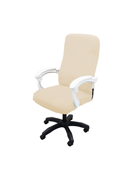 Choice M Beige Thickened Jacquard Stretchable Computer Office Chair Covers Du...