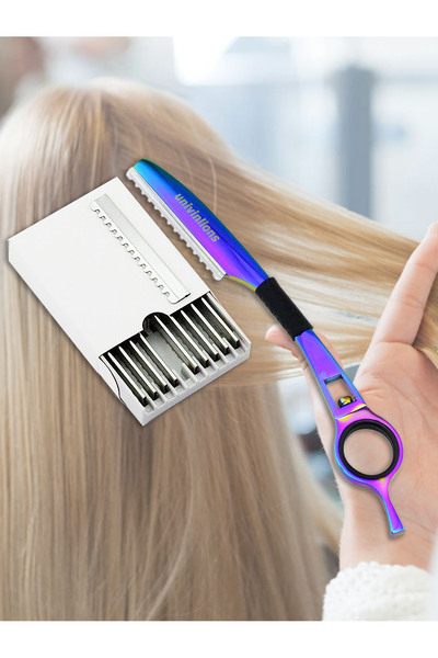 Choice4 PURPLE 1 Rotary Razor+10 Blades Hairstyling Thinning Shear Hairdressi...
