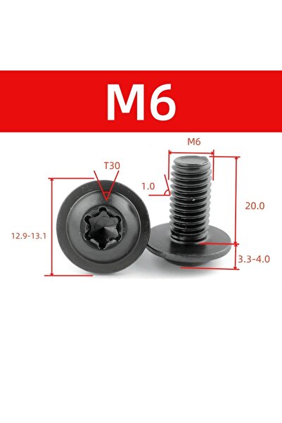 Choice33 X 16mm M6-5pcs 304 Torx Screw M4 M5 M6 M8 Stainless Steel Black Colo...