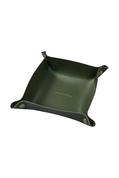 Choice5 22x22cm green Nordic Style Leather Storage Tray Desktop Organizer For...