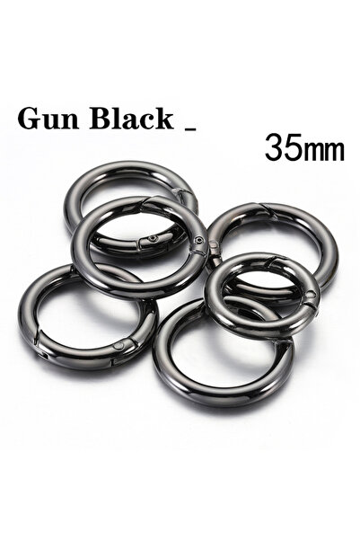 Choice Gunblack 35mm 5pcs Metal O Ring Spring Clasps for DIY Jewelry Making