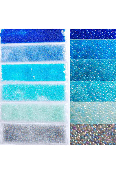 Choice 11 Set of 6 Colors Caviar Micro Beads Nail Art Decorations, Metallic N...