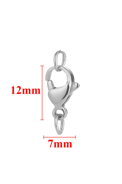Choice6 Steel 12mm 25Pcs Stainless Steel Lobster Clasps Jump Rings Hooks Conn...