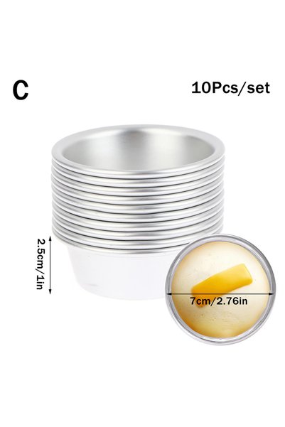 Choice3 C 10pcs Puto Cake Mold Aluminum Alloy Egg Tart Cup Cupcake Kitchen Ba...