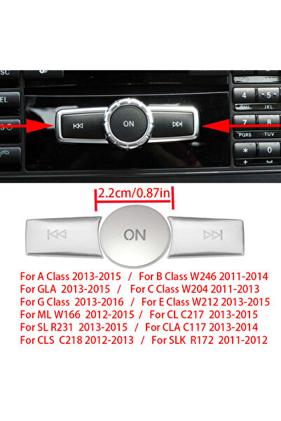 Choice3 Model B Silver Car Volume ON Buttons Cover Stickers Trim Fit For Merc...