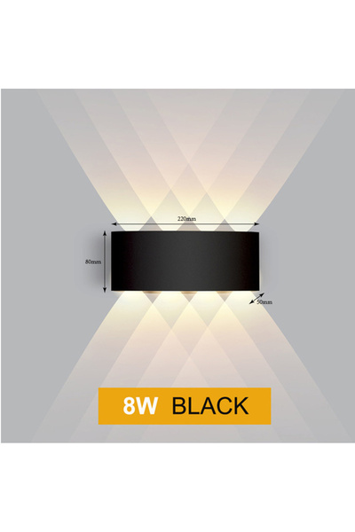 Choice Warm White 3000K 8W Black Body Aluminium LED Wall Lamp IP65 Outdoor Wa...