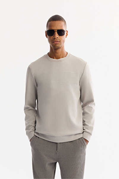Avva Men's Black Crew Neck Cotton Bi-Stretch Printed Regular Fit Sweatshirt A...