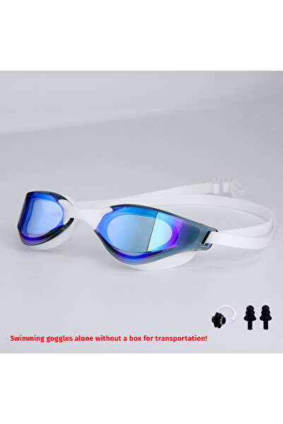 Choice13 نظارات سباحة زرقاء وبيضاء للسباقات، نظارات سباحة للكبار، طلاء احتراف...