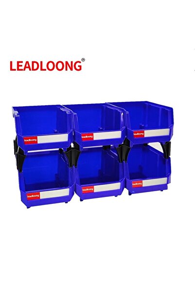 Choice5 صندوق تخزين LEADLOONG V1 أزرق، عبوة من 6 قطع (6/24 قطعة)، رف قائم بذا...