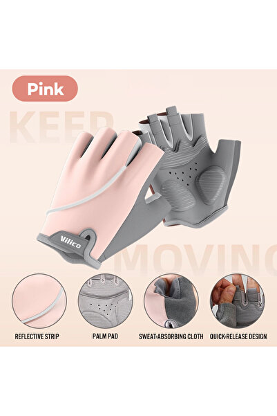 Choice4 M A0147-pink Cycling Bike Gloves Half Finger Shockproof Breathable MT...