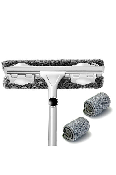 Choice1 Gray 1 mop 3 cloth Telescopic Rod Glass Washing Cleaning Mop Windows ...