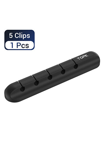 Choice 5 Clips - 1 Pieces TOPK L16 Cable Organizer Silicone USB Cable Winder ...