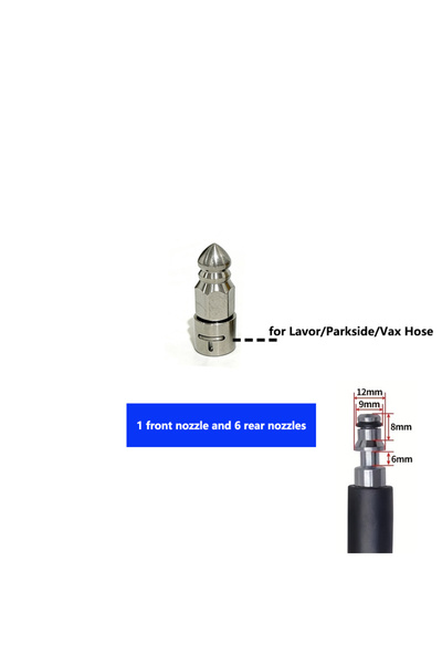 Choice5 lw1-6 Pressure Washer Sewer Jetter Hose Nozzle Drain Cleaning Nozzle ...