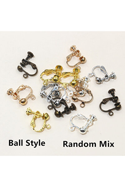 Choice Mix-ball style 10pcs 15x13mm Brass Screw Ear Clip Earring Settings Rot...