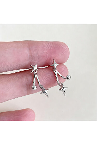 Choice1 WC6106-2 1 Pair of Simple Gold Color Star Round Bead Women's Earrings...