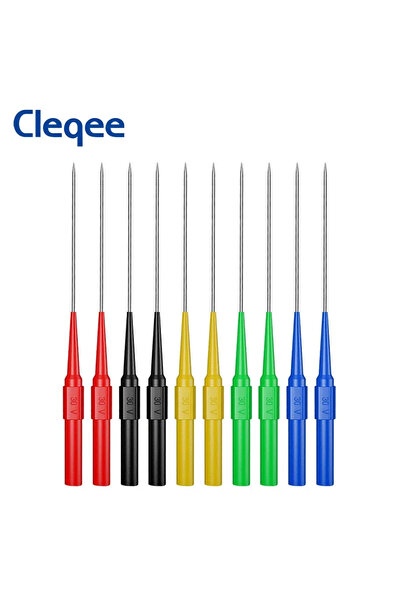 Choice1 5 ألوان 10 قطع Cleqee 10 قطع 1 مم إبرة مسبار اختبار مقياس متعدد الفول...