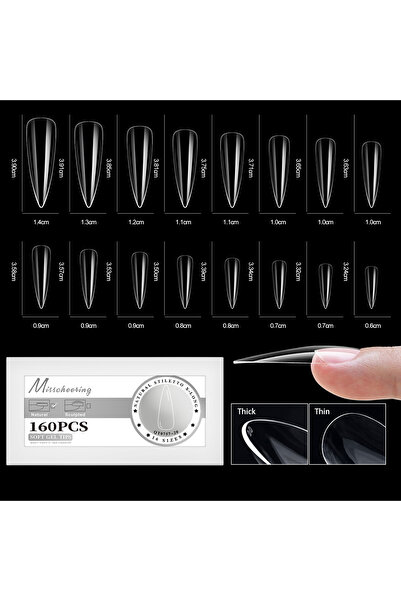 Choice 20 160/320pcs False Nails Full Cover Press-On Nails Coffin Stiletto So...