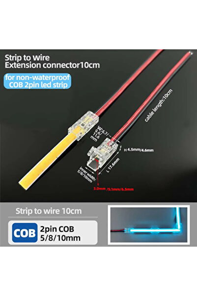 Choice8 8MM 10pcs Connect Wire A 10PCS 2pin COB LED Strip Connector 5mm 8mm 1...