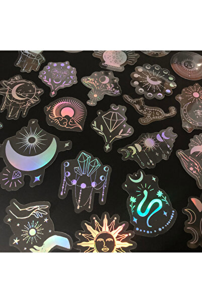 Choice 100 PCS 100 pcs Laser Silver Stickers Waterproof Transparent PET Adhes...