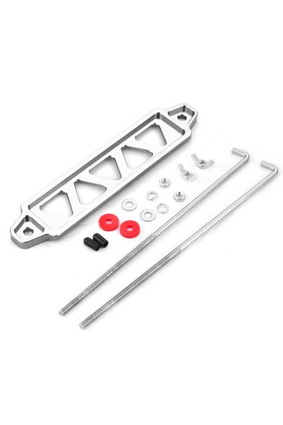Choice7 Silver full set 190mm Aluminum Car Battery Tie Down Mount Holder Brac...