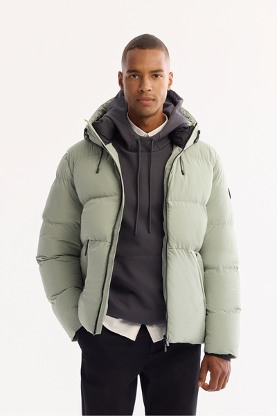 Avva Men's Nile Green Hooded Water Repellent Windproof -5 ° C Durable Comfort...